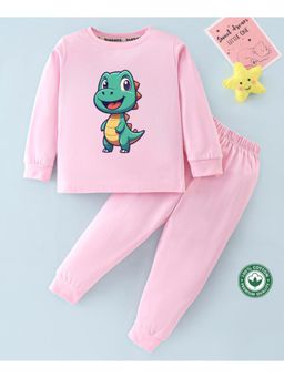 BLUSHES - Unisex Full Sleeves Dinosaur Printed Sweatshirt with Joggers (Set of 2)