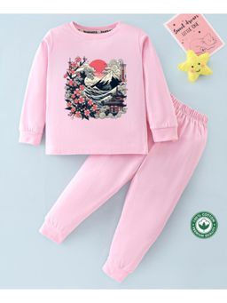 BLUSHES - Unisex Japanese Scenery Printed Sweatshirt with Joggers (Set of 2)
