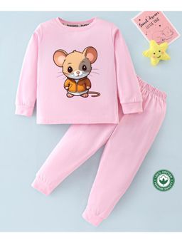 BLUSHES - Unisex Full Sleeves Mouse Printed Sweatshirt with Joggers (Set of 2)