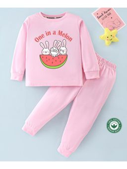 BLUSHES - Unisex Full Sleeves Rabbit Printed Sweatshirt with Joggers (Set of 2)