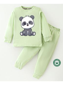 BLUSHES - Unisex Full Sleeves Baby Panda Printed Sweatshirt with Joggers (Set of 2)