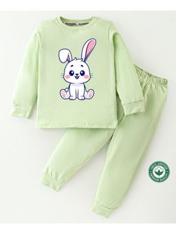 BLUSHES - Unisex Full Sleeves Rabbit Printed Sweatshirt with Joggers (Set of 2)