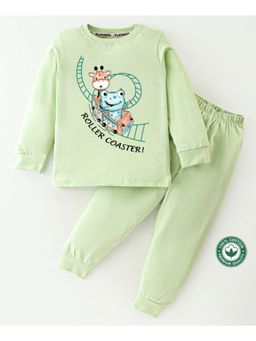 BLUSHES - Unisex Full Sleeves Animals Printed Sweatshirt with Joggers (Set of 2)