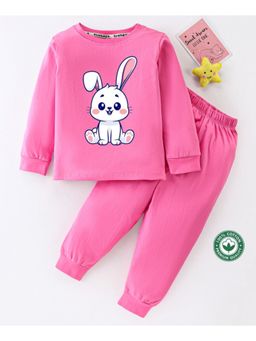 BLUSHES - Unisex Full Sleeves Rabbit Printed Sweatshirt with Joggers (Set of 2)