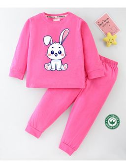 BLUSHES - Unisex Full Sleeves Rabbit Printed Sweatshirt with Joggers (Set of 2)
