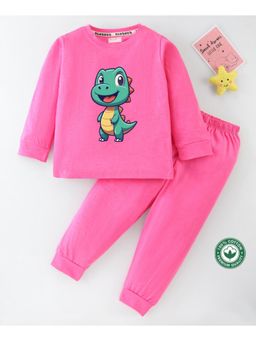 BLUSHES - Unisex Full Sleeves Dinosaur Printed Sweatshirt with Joggers (Set of 2)