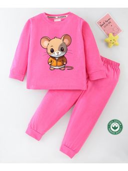 BLUSHES - Unisex Full Sleeves Mouse Printed Sweatshirt with Joggers (Set of 2)