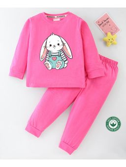 BLUSHES - Unisex Full Sleeves Rabbit Printed Sweatshirt with Joggers (Set of 2)