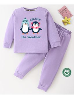 BLUSHES - Unisex Full Sleeves Placement Printed Sweatshirt with Joggers (Set of 2)