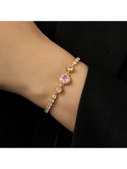 Salty - Inara Pink Heart Gold Bracelet