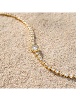 Salty - Solitaire Spark Gold Tennis Bracelet