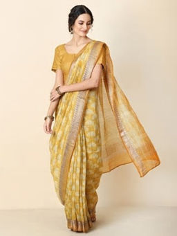 Fabindia - Linen Silk Printed Sari
