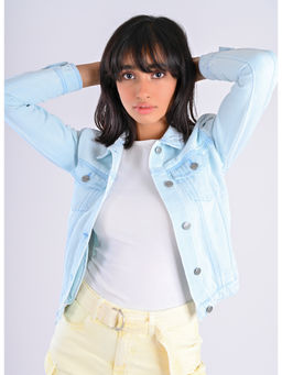 FREAKINS - Light Blue Textrovert Denim Jacket