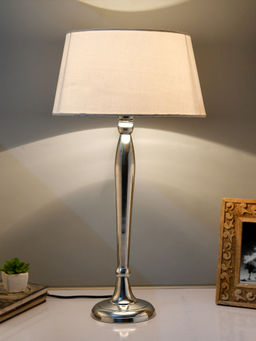 Homesake - Ovoid Chrome Table Lamp White Drum