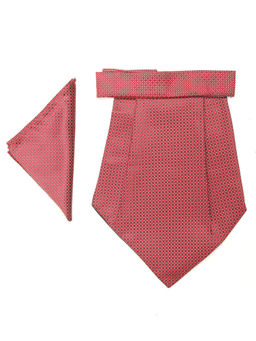 CAZZANO - Men Red Embroidered Pocket Square with Cravat