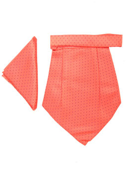 CAZZANO - Men Orange Polka Dot Pocket Square with Cravat