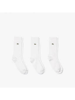 Lacoste - Men White Long Socks (Pack Of 3)