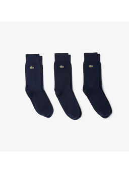 Lacoste - Men Navy Blue Long Socks (Pack Of 3)