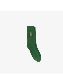 Lacoste - Men Green Jacquard Shield Accent Socks