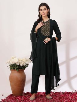 Nayam by lakshita - Women Green Kurta and Pants (Set of 3)