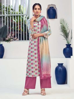 SPRAHA - Fiona Floral Print Kurta with Palazzo and Dupatta (Set of 3)