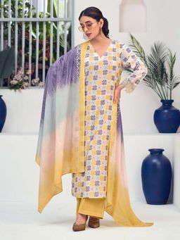 SPRAHA - Fiona Floral Print Kurta with Palazzo and Dupatta (Set of 3)