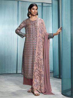 SPRAHA - Janvi Muslin Embroidered Printed Kurta with Palazzo and Dupatta (Set of 3)