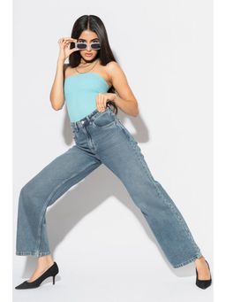 FREAKINS - Blue Classic Wide Jeans