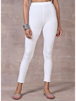 Lakshita - White Ankle Length Plain Legging