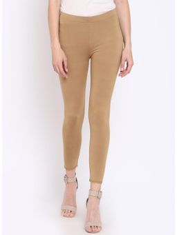 Lakshita - Beige Ankle Length Plain Legging