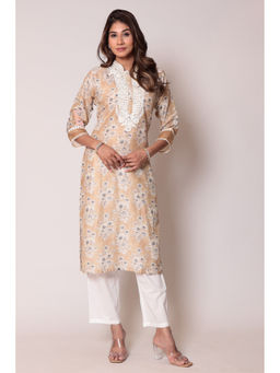 Zari Jaipur - Brown Printed Kurta