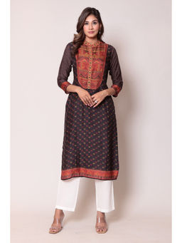 Zari Jaipur - Black Printed Kurta