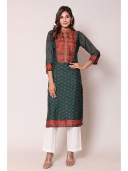 Zari Jaipur - Green Printed Kurta
