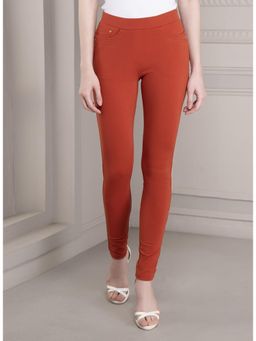 Lakshita - Skin-fit Red Ankle-length Jeggings