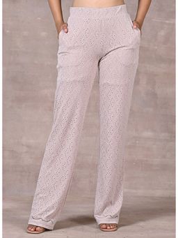 Lakshita - Subtle White Schiffli A-line Palazzo