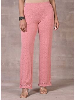 Lakshita - Baby Pink Schiffli A-line Palazzo