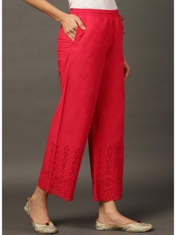 Lakshita - Rose Pink Palazzos With Patterns On The Hems
