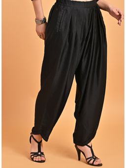 Lakshita - Solid Black Pleated Salwar With Elastic Waist Band