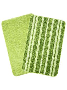 Saral Home - Green Microfiber Anti Skid Bath Mat 50x70 cm (Pack of 2)