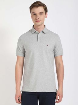 Tommy Hilfiger - Grey Solid Regular Fit Polo T-Shirt
