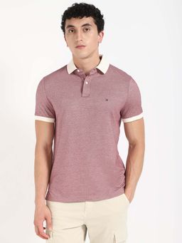 Tommy Hilfiger - Mauve Solid Regular Fit Polo T-Shirt