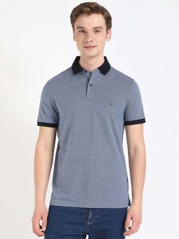 Tommy Hilfiger - Navy Blue Solid Regular Fit Polo T-Shirt