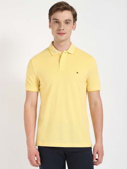 Tommy Hilfiger - Yellow Solid Regular Fit Polo T-Shirt