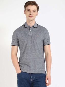 Tommy Hilfiger - Navy Blue Solid Regular Fit Polo T-Shirt