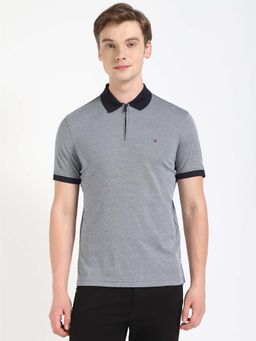 Tommy Hilfiger - Navy Blue Solid Regular Fit Polo T-Shirt