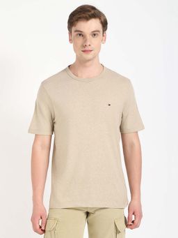 Tommy Hilfiger - Beige Solid Regular Fit T-Shirt