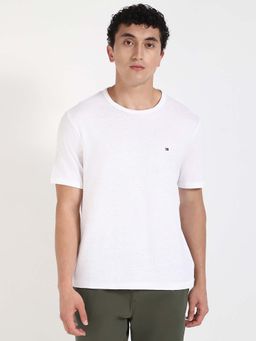 Tommy Hilfiger - White Solid Regular Fit T-Shirt