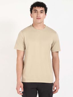 Tommy Hilfiger - Beige Solid Regular Fit T-Shirt