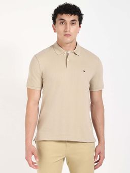 Tommy Hilfiger - Beige Stripes Regular Fit Polo T-Shirt