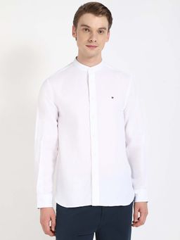 Tommy Hilfiger - White Solid Regular Fit Shirt